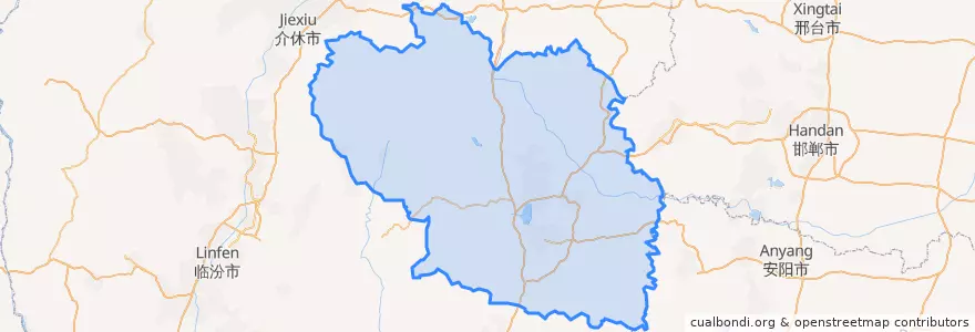 Mapa de ubicacion de Changzhi City.