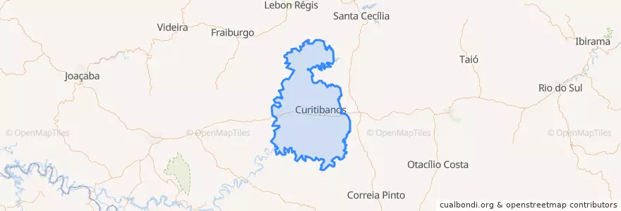 Mapa de ubicacion de Curitibanos.