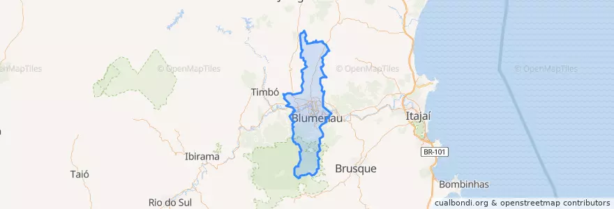 Mapa de ubicacion de Blumenau.