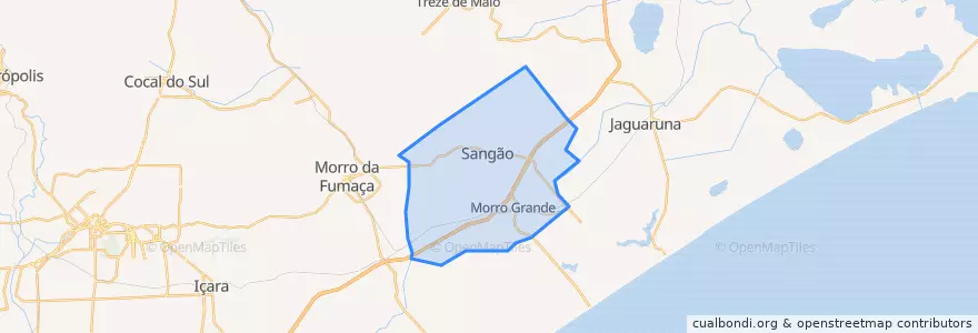 Mapa de ubicacion de Sangão.