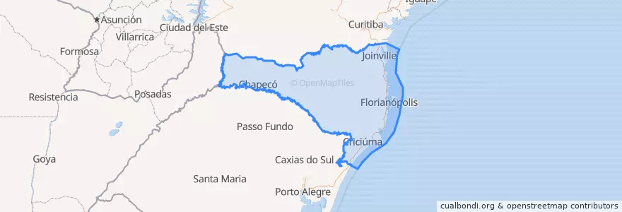 Mapa de ubicacion de Santa Catarina.