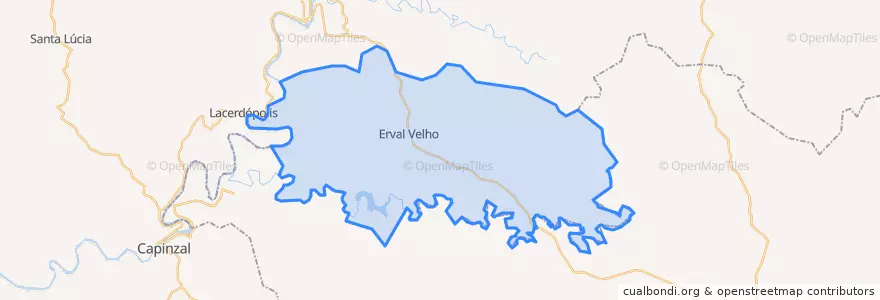Mapa de ubicacion de Erval Velho.
