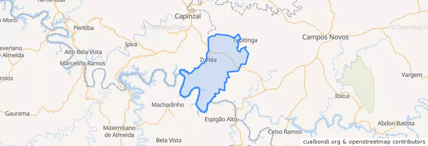 Mapa de ubicacion de Zortéa.