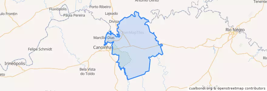 Mapa de ubicacion de Três Barras.