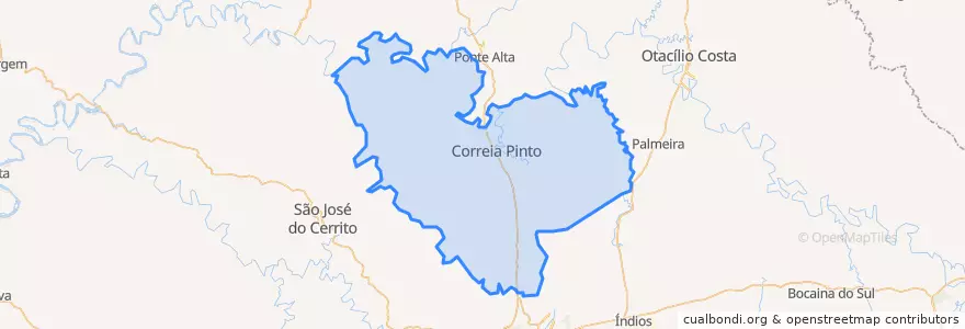 Mapa de ubicacion de Correia Pinto.