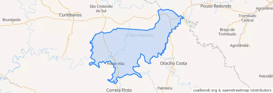 Mapa de ubicacion de Ponte Alta.