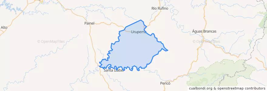 Mapa de ubicacion de Urupema.
