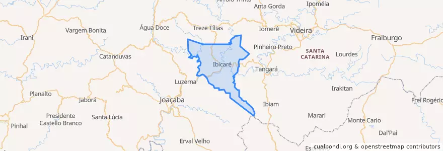 Mapa de ubicacion de Ibicaré.
