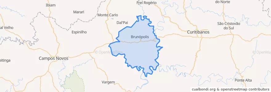 Mapa de ubicacion de Brunópolis.