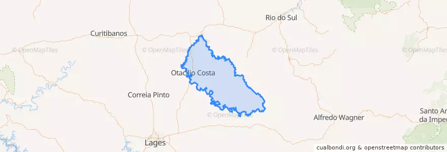 Mapa de ubicacion de Otacílio Costa.