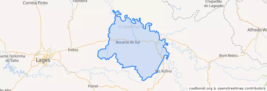 Mapa de ubicacion de Bocaina do Sul.