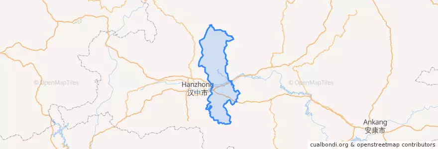 Mapa de ubicacion de 城固县 (Chenggu).