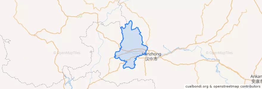 Mapa de ubicacion de 勉县.