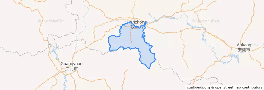 Mapa de ubicacion de Nanzheng District.