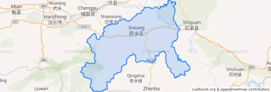 Mapa de ubicacion de 西乡县 (Xixiang).