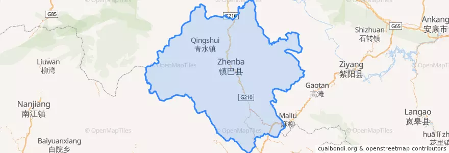 Mapa de ubicacion de 镇巴县 (Zhenba).