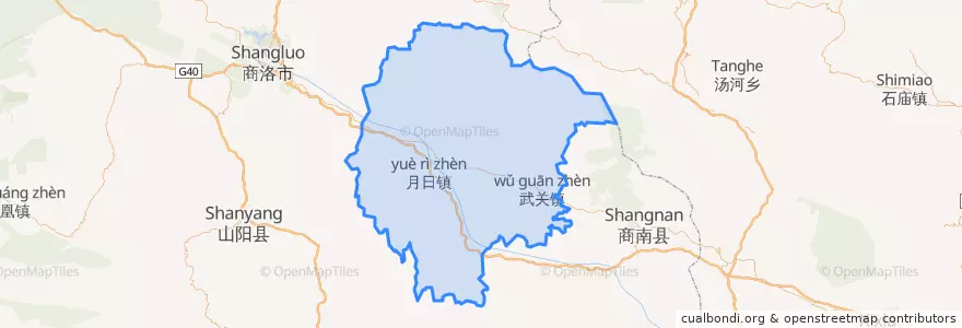 Mapa de ubicacion de 丹凤县 (Danfeng).