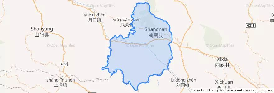 Mapa de ubicacion de 商南县.