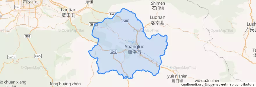 Mapa de ubicacion de 商州区 (Shangzhou).