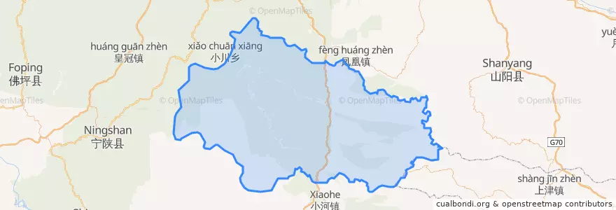 Mapa de ubicacion de Zhen'an County.