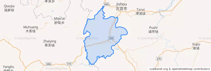 Mapa de ubicacion de Fenghuang County.