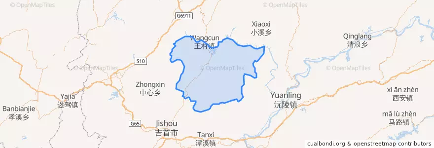 Mapa de ubicacion de 古丈县 (Guzhang).
