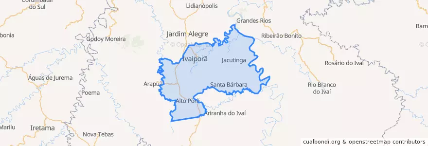 Mapa de ubicacion de Ivaiporã.