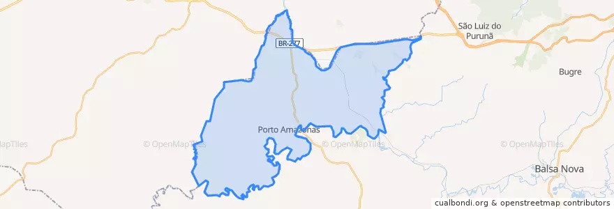 Mapa de ubicacion de Porto Amazonas.