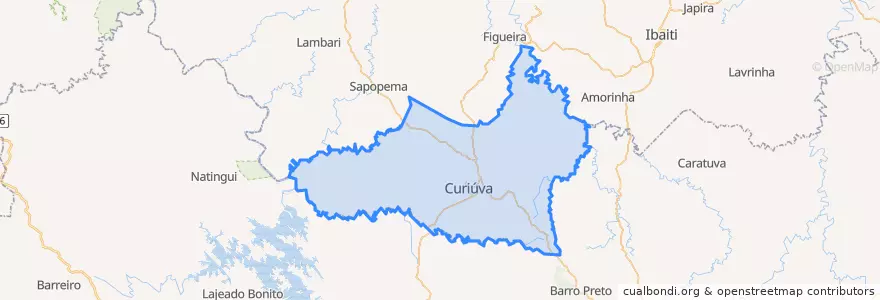 Mapa de ubicacion de Curiúva.