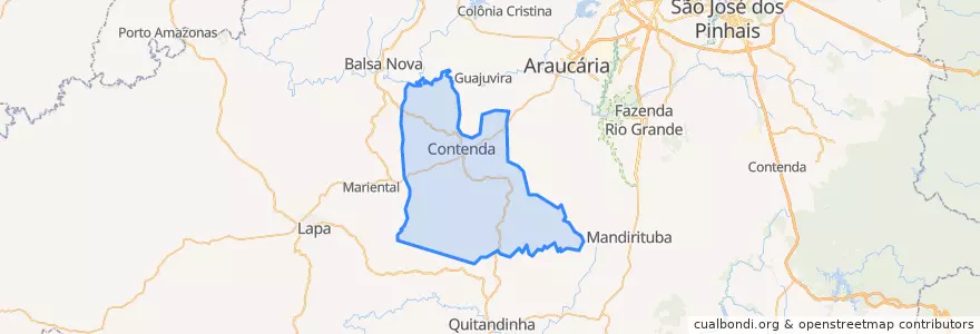 Mapa de ubicacion de Contenda.