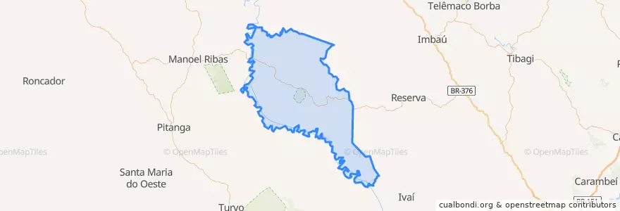 Mapa de ubicacion de Cândido de Abreu.