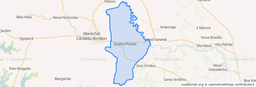 Mapa de ubicacion de Quatro Pontes.