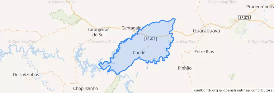 Mapa de ubicacion de Candói.
