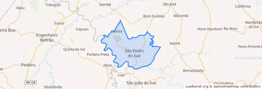 Mapa de ubicacion de São Pedro do Ivaí.