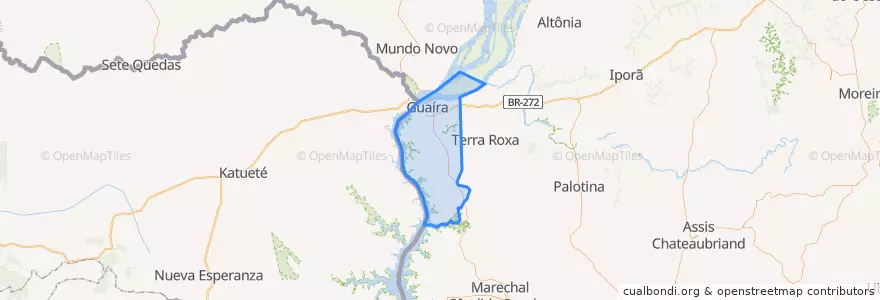 Mapa de ubicacion de Guaíra.