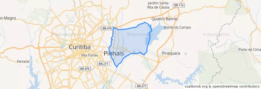Mapa de ubicacion de Pinhais.