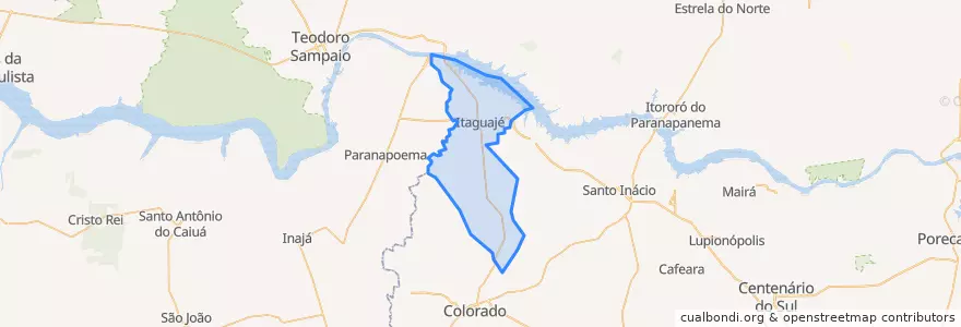 Mapa de ubicacion de Itaguajé.