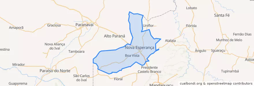 Mapa de ubicacion de Nova Esperança.