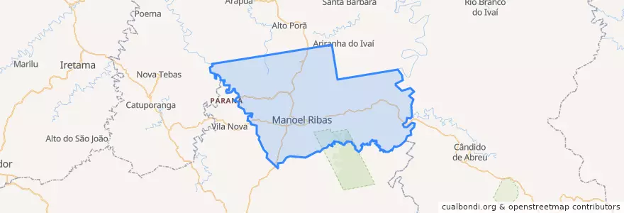Mapa de ubicacion de Manoel Ribas.