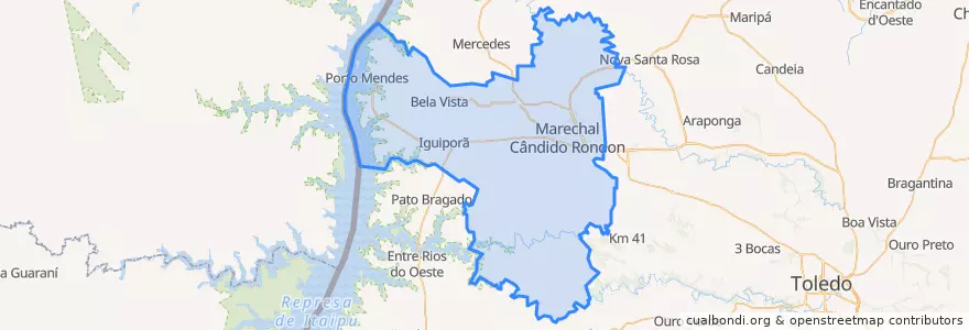 Mapa de ubicacion de Marechal Cândido Rondon.