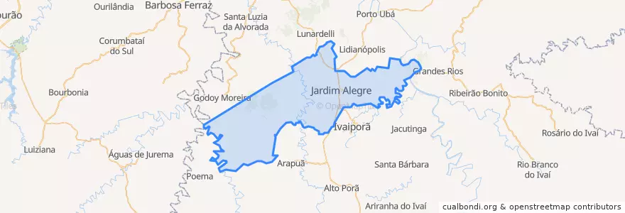 Mapa de ubicacion de Jardim Alegre.