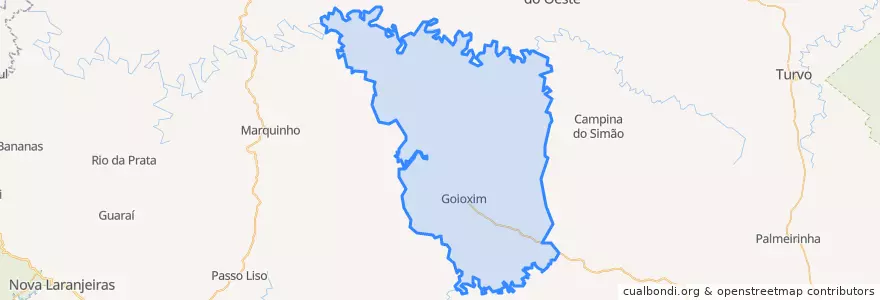 Mapa de ubicacion de Goioxim.