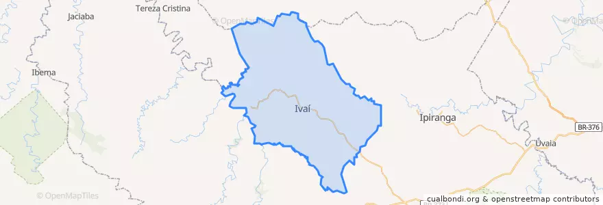 Mapa de ubicacion de Ivaí.