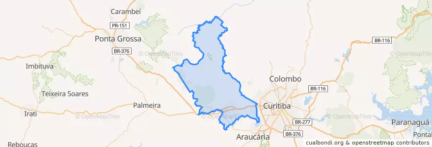 Mapa de ubicacion de Campo Largo.