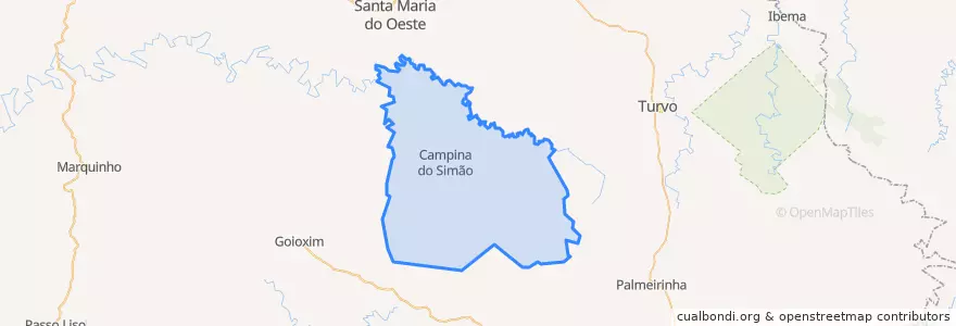 Mapa de ubicacion de Campina do Simão.