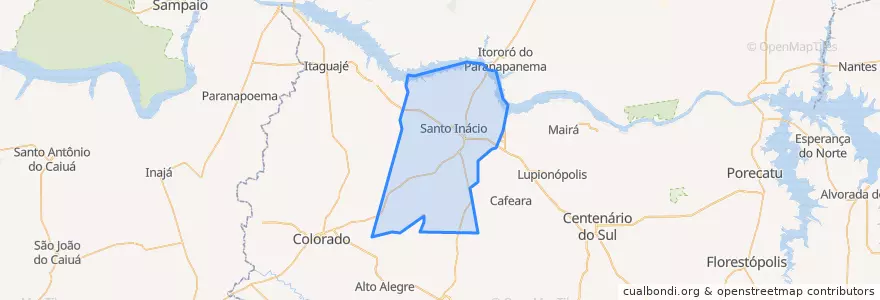 Mapa de ubicacion de Santo Inácio.