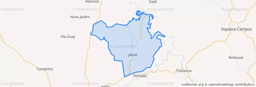Mapa de ubicacion de Jaboti.