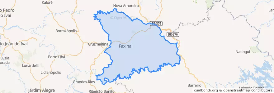 Mapa de ubicacion de Faxinal.