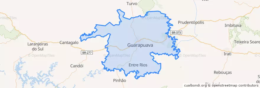 Mapa de ubicacion de Guarapuava.
