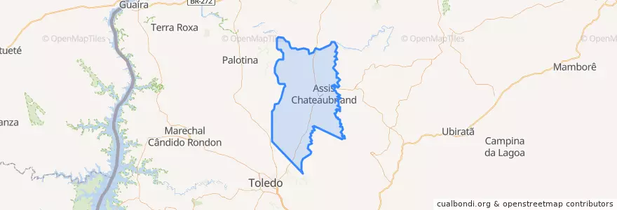 Mapa de ubicacion de Assis Chateaubriand.